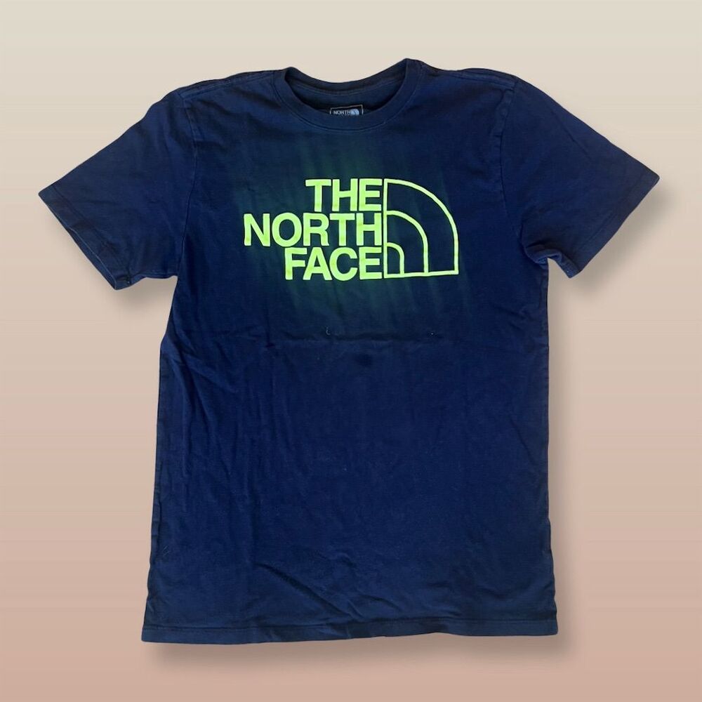 The North Face Men's M Neon Graphic T-Shirt Navy Blue Short Sleeve